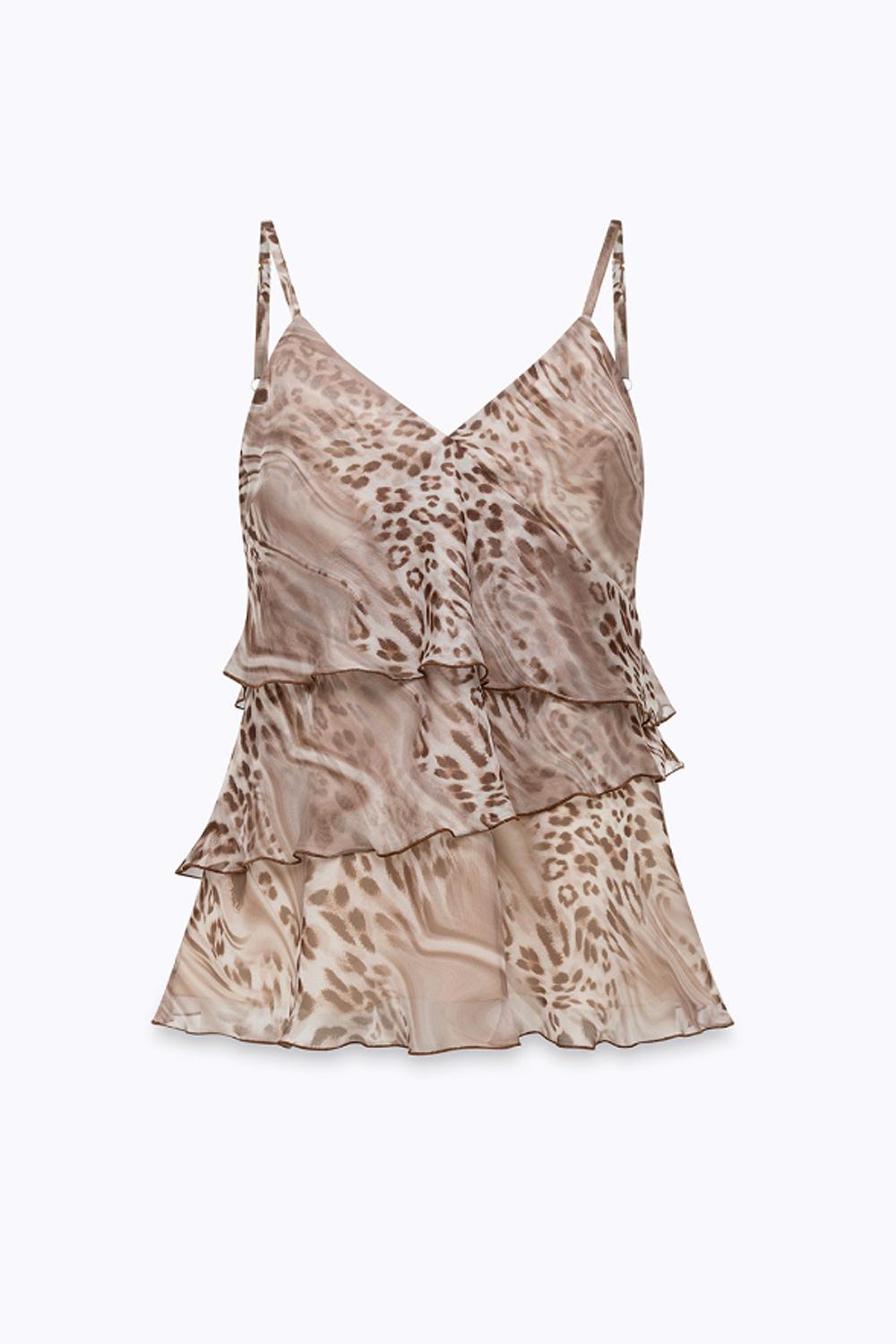TOP IN CHIFFON ANIMALIER RA6089 TS121P9371 Blugirl 