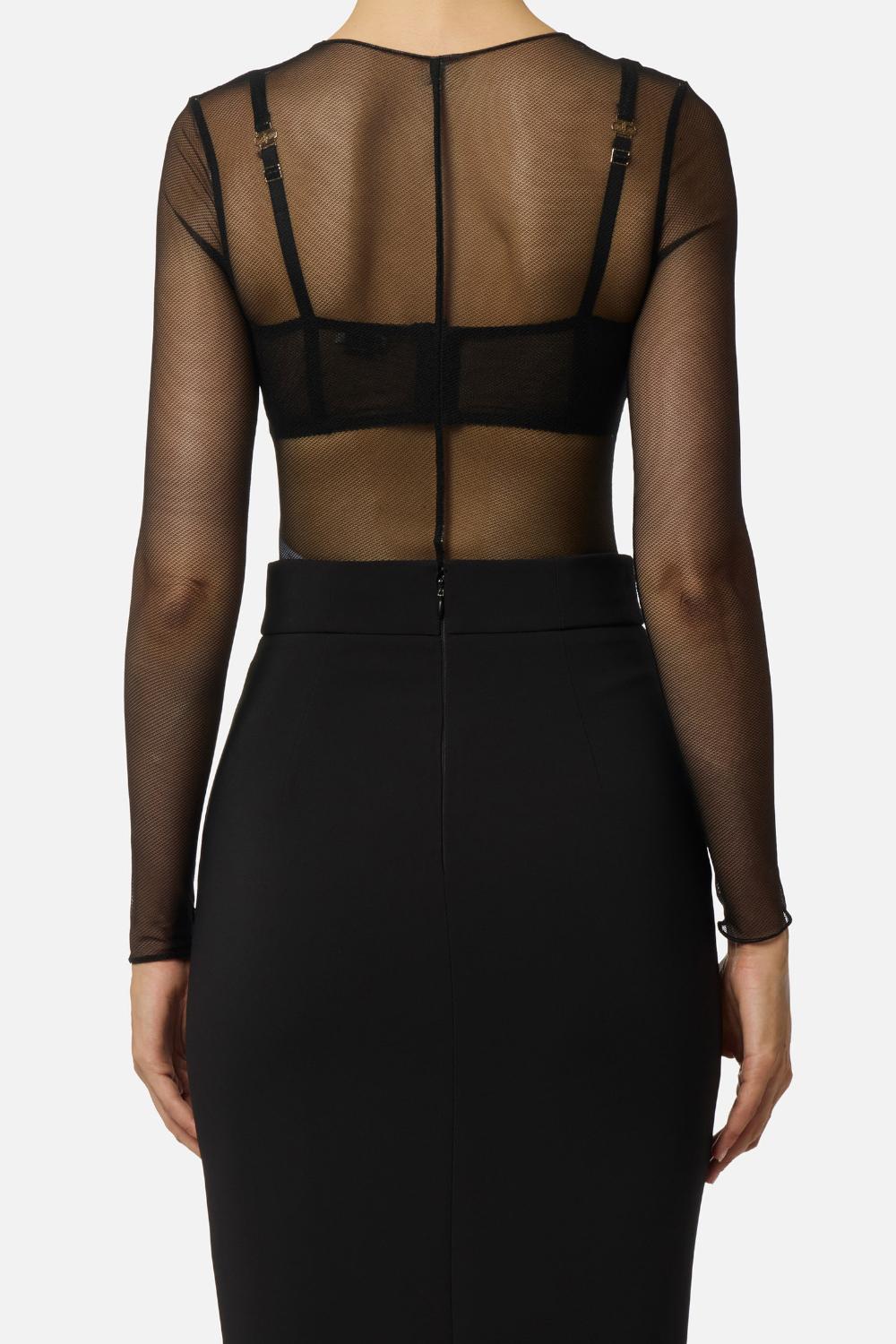 Body in tulle con collana<BR/> BO014 57E2110 Elisabetta Franchi 