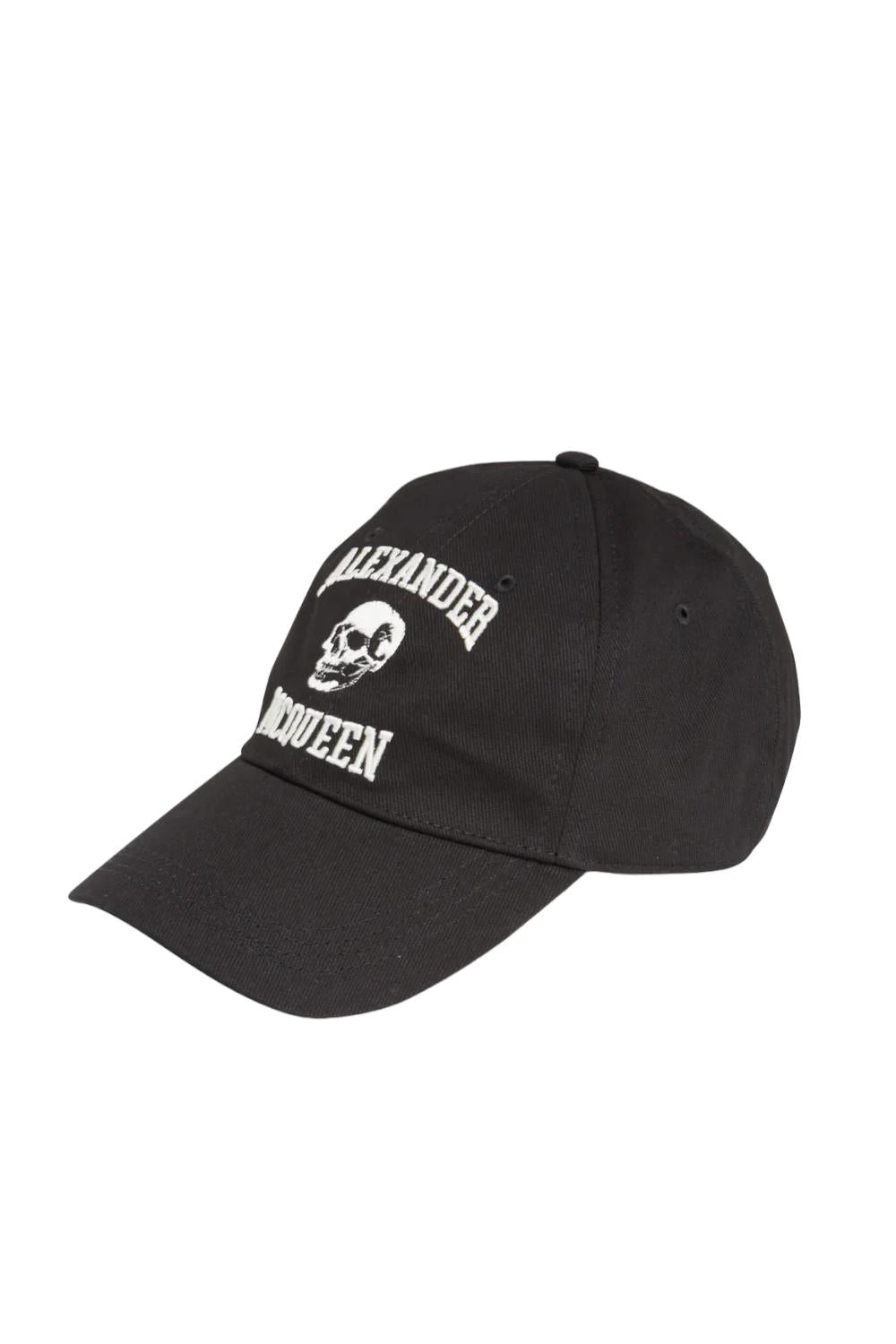 Cappello Baseball Alexander McQueen in Cotone  Logo Frontale a Contrasto 7594504105Q1 078 Alexander McQueen 