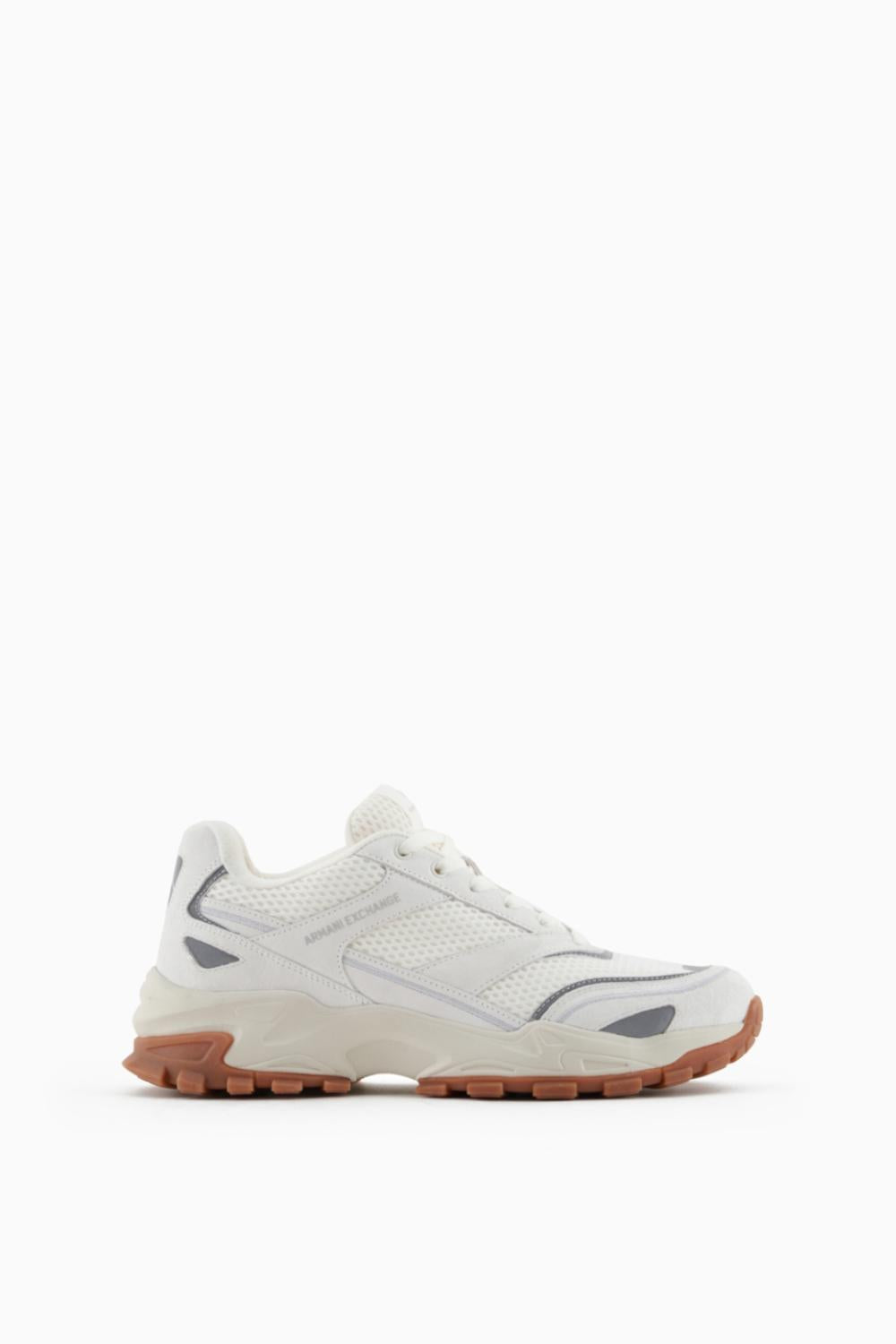 sneakers in nylon traforato e camoscio con suola oversize mesh miele XUX246 XV91600894 Armani Exchange 