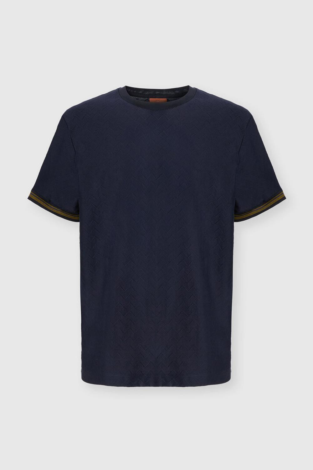 T-shirt girocollo in cotone jacquard con zig zag tono su tono BS26SL01 BJ00QMS72P4 Missoni 