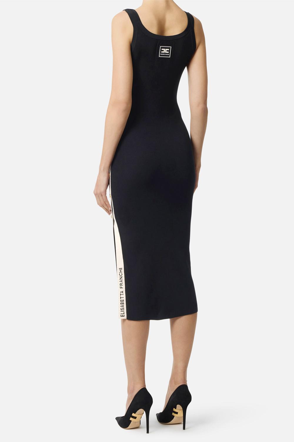 Abito in maglia con bande in viscosa lucida AM03S 61E2685 Elisabetta Franchi 