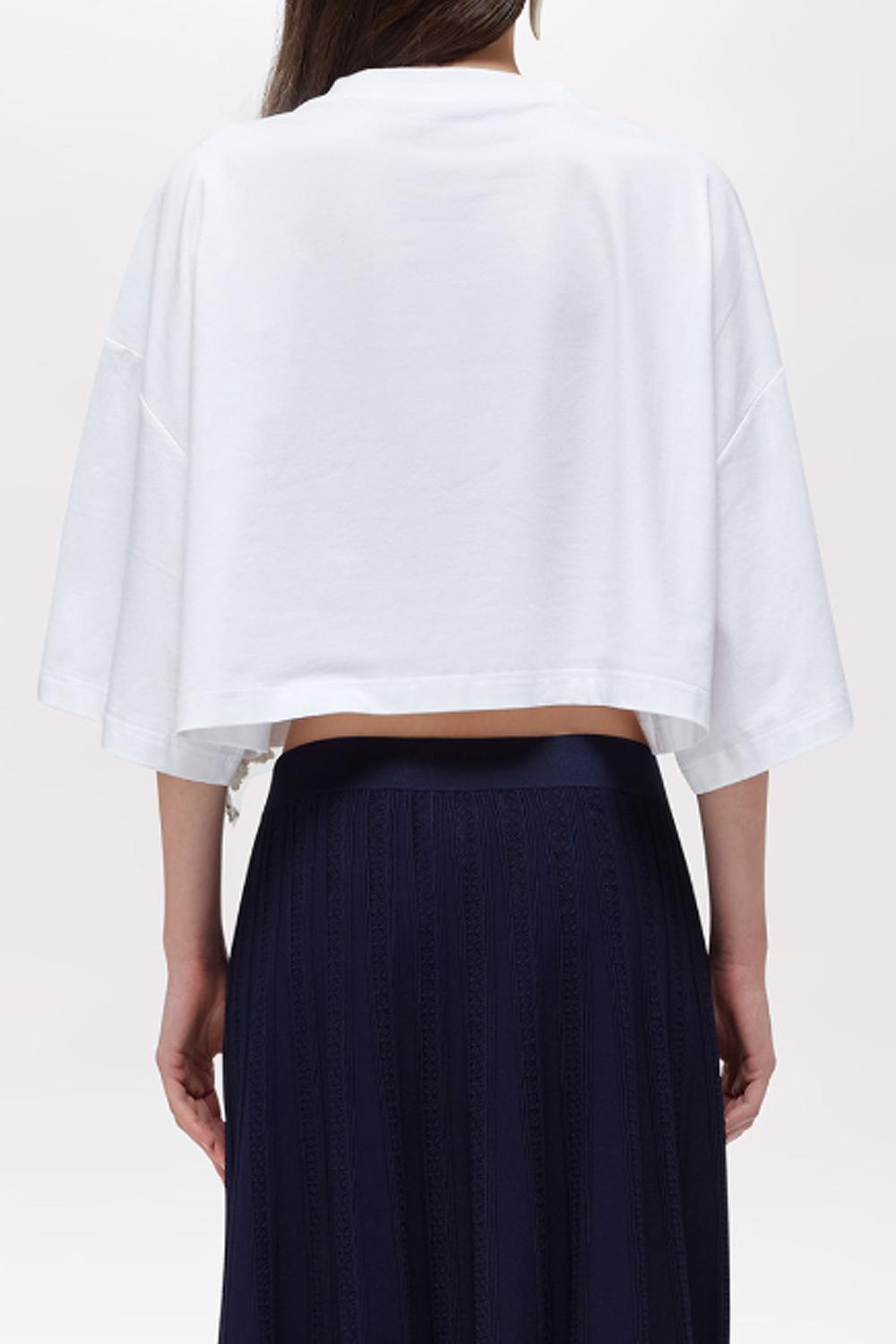 T-SHIRT IN JERSEY CON PATCH CRISTALLI RA6153 JS00310601 Blugirl 