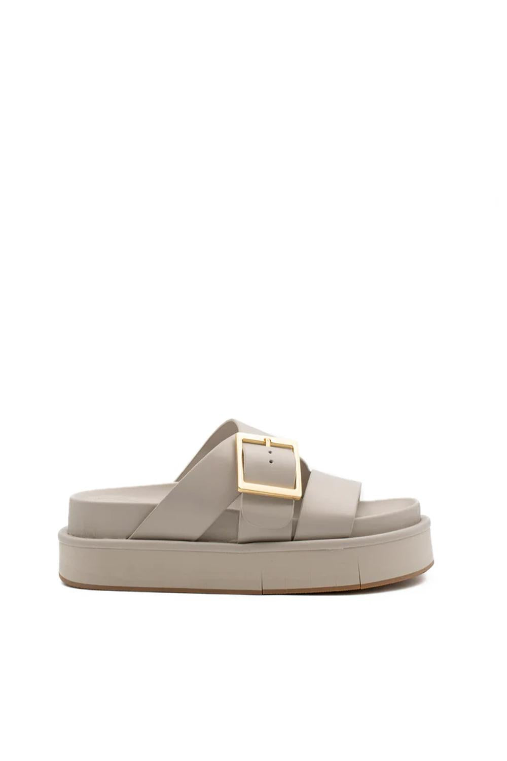 Sandalo Demi Bio in pelle 100% con suola microflessibile e fibbia metallica DEMI /OFF WHITE Palomitas 