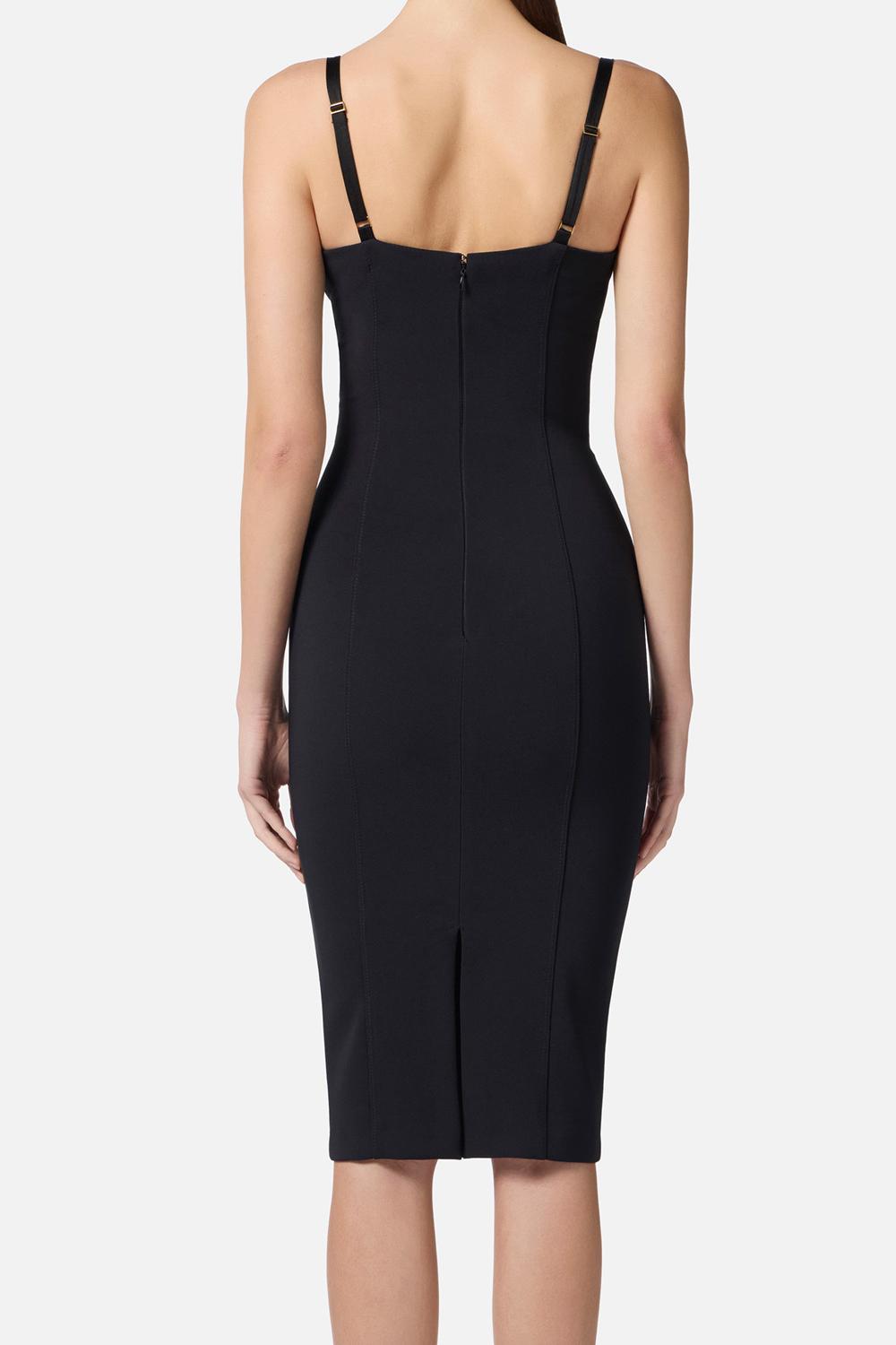 Abito in crêpe con fiocchi in raso AB702 51E2110 Elisabetta Franchi 