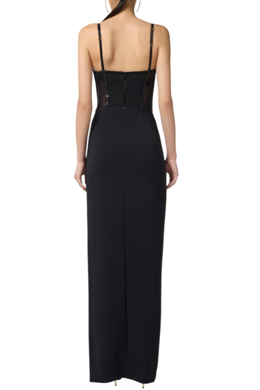 Abito Red Carpet in crêpe leggero e tulle<BR/> ABR14 56E2110 Elisabetta Franchi 