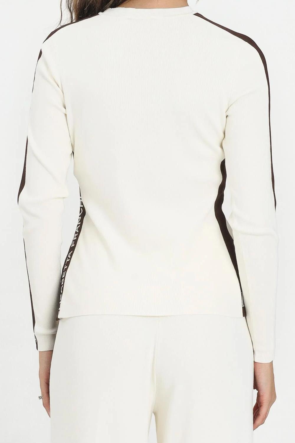 Maglia in viscosa con bande lucide<BR/> MK03S 56E2EG2 Elisabetta Franchi 