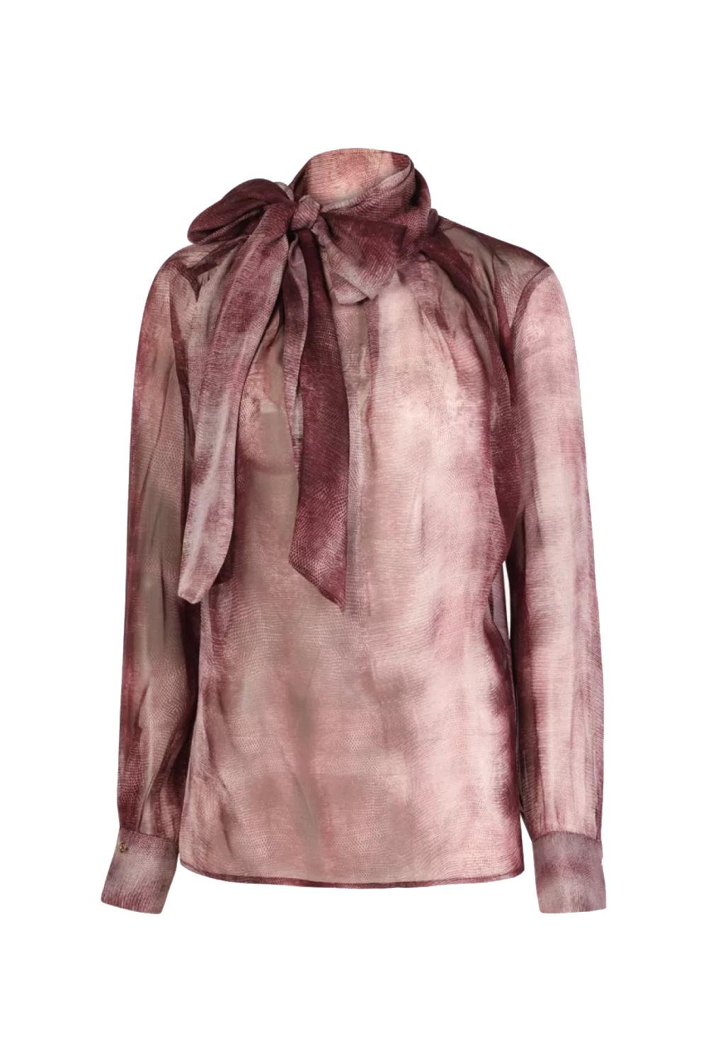 Blusa in voile con stampa pitone<BR/> CA128 57E2EA4 Elisabetta Franchi 