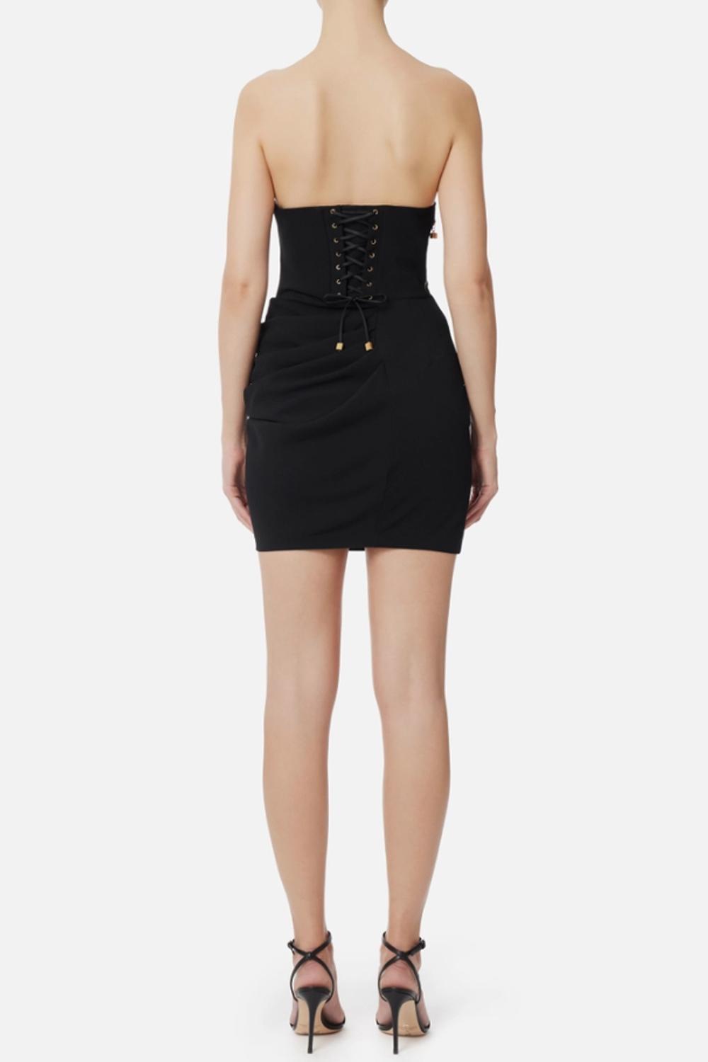 Abito in crêpe fluido con macro fiocco<BR/> AB704 51E2110 Elisabetta Franchi 