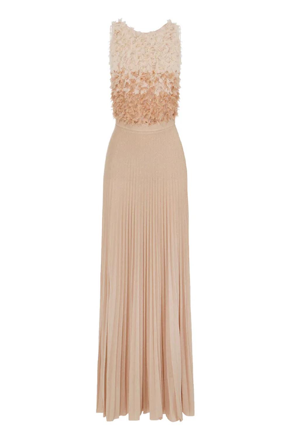 Vestito Lungo con Top in Tulle e Petali 3D ABR44 62E2X81 Elisabetta Franchi 