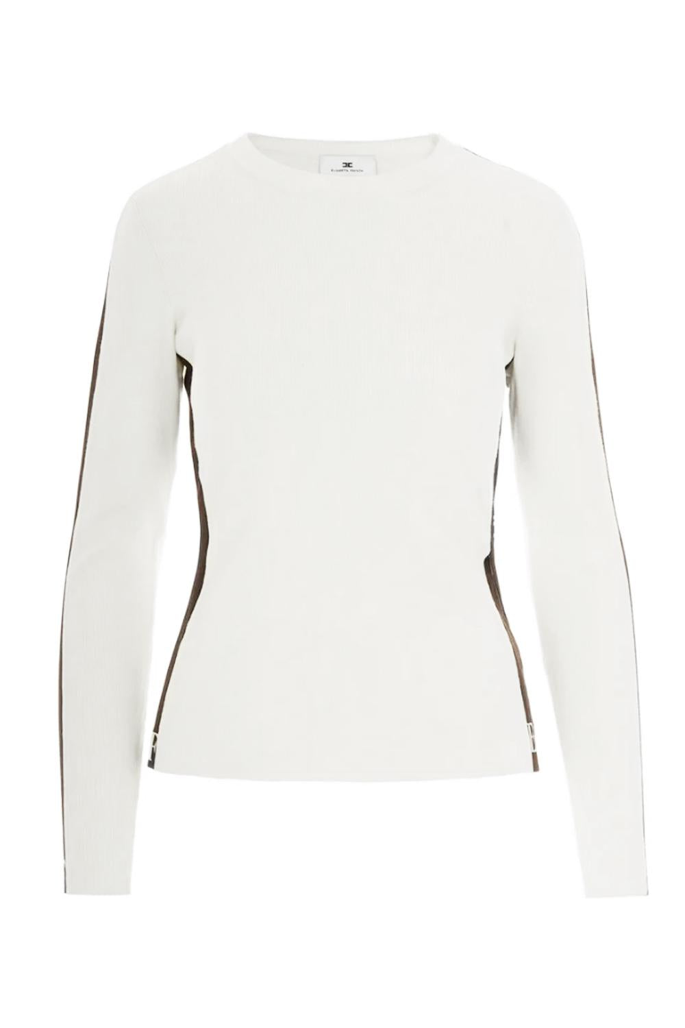 Maglia in viscosa con bande lucide<BR/> MK03S 56E2EG2 Elisabetta Franchi 