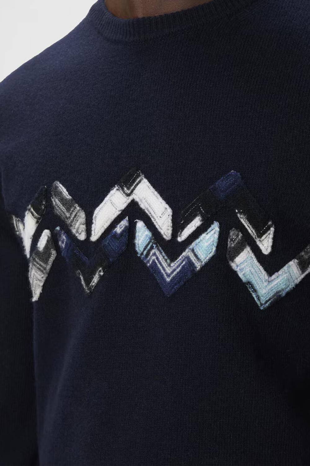 Maglia girocolllo con dettaglio zig zag<BR/> US25WN15 BK01DMS72MS Missoni 