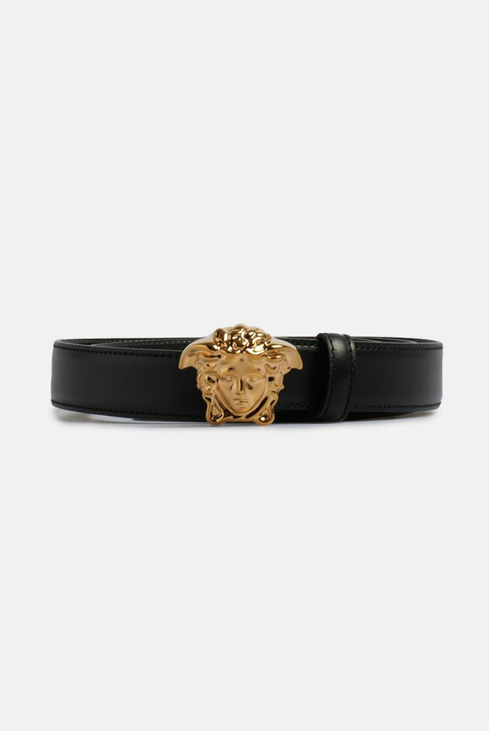Cintura Versace La Medusa in Pelle Nera  Fibbia Oro Iconica DCU4747 DVTP1KV041 Versace 