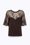 T-SHIRT IN JERSEY CON INSERTI IN PIZZO RA6132 J500390913 Blugirl 