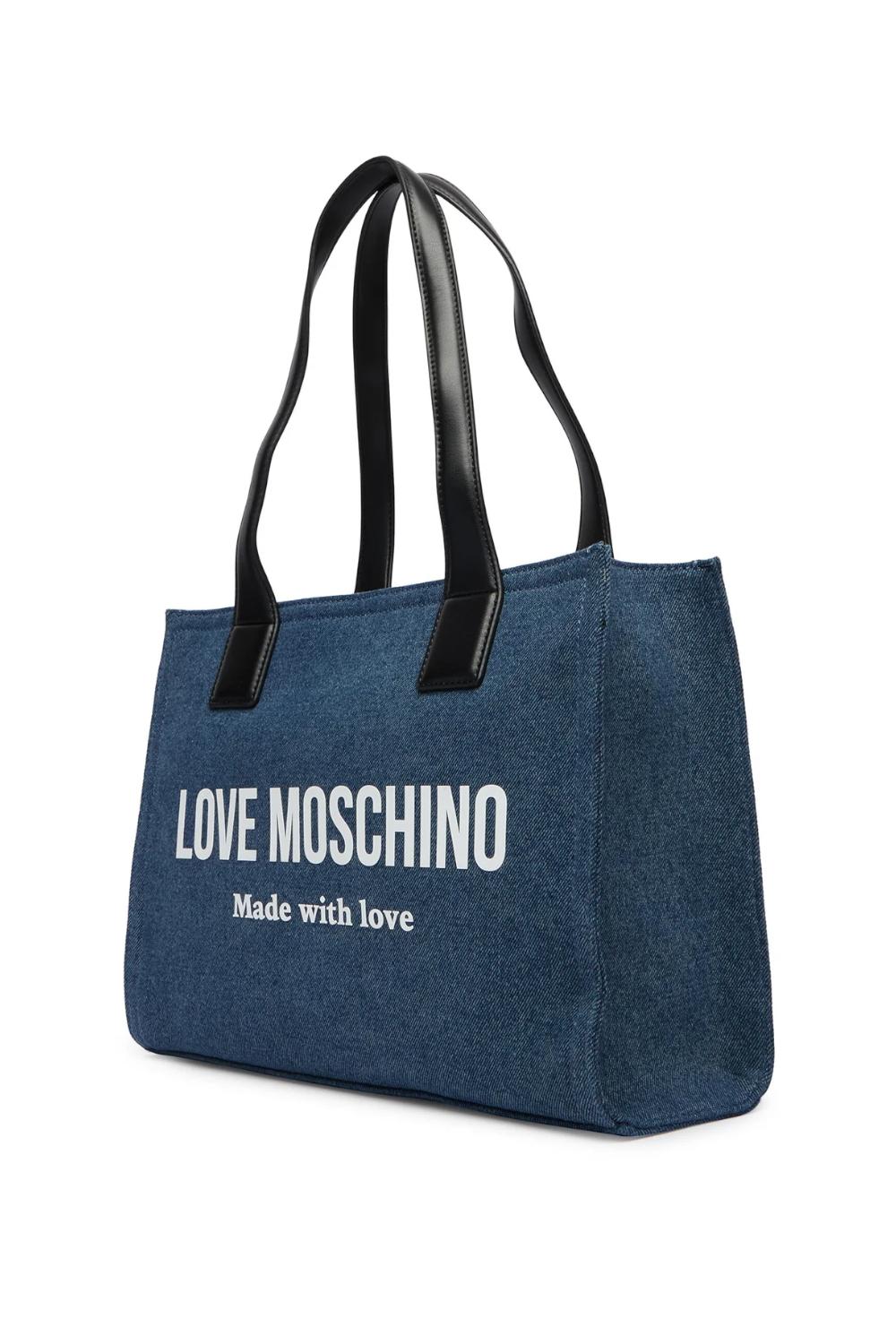 Borsa Love Moschino blu con logo e stampa Made with love JC4056PP1O LG170A Love Moschino 