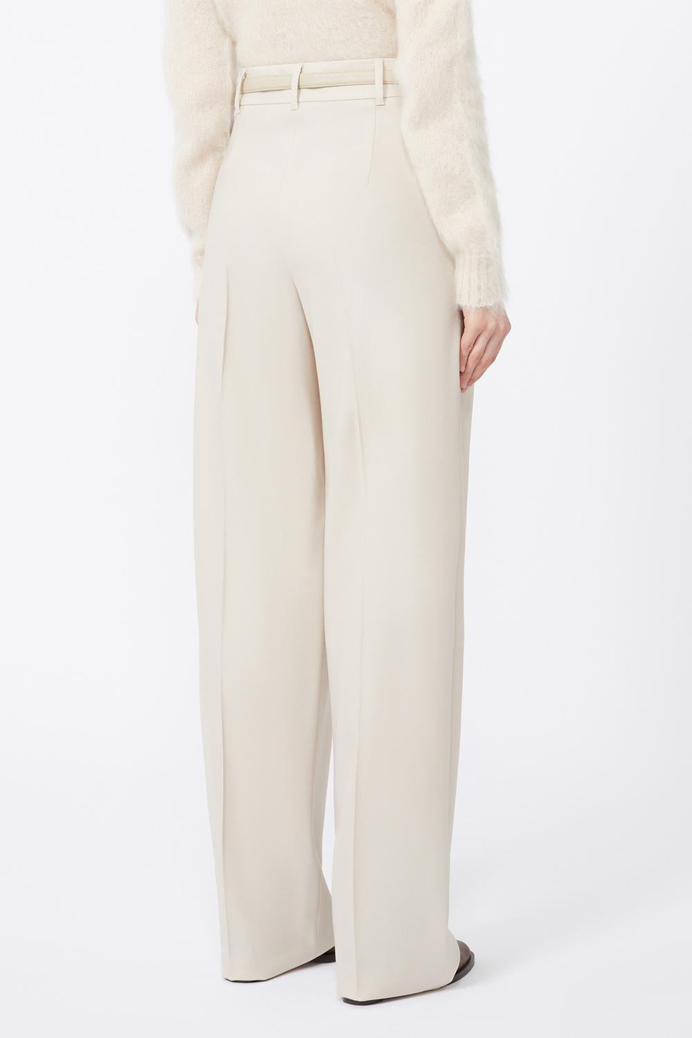 Pantalone in saglia di lana ENTRATA 018BEIGE Max Mara Studio 