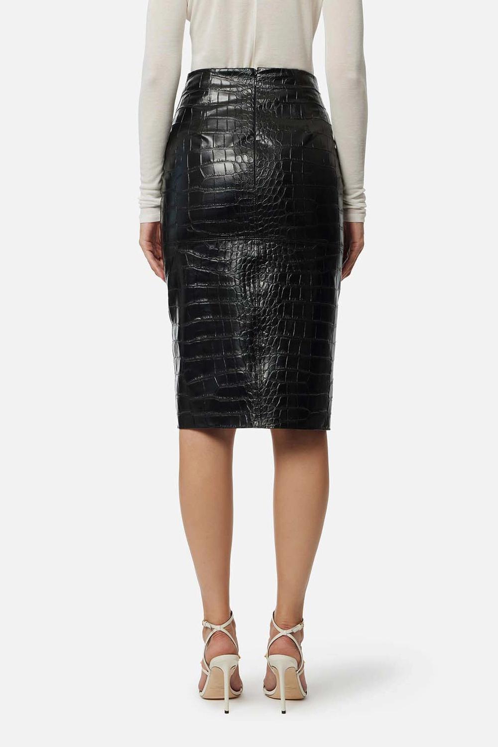 Gonna con texture stampa cocco<BR/> GO108 58E2110 Elisabetta Franchi 