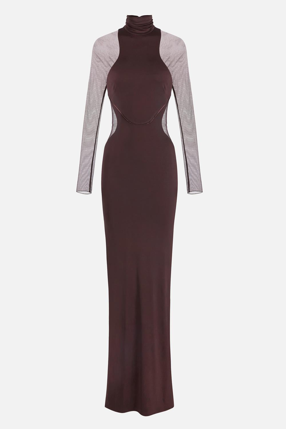 Abito Da Sera Slim in Crêpe Jersey con Trasparenze e Slits ABR22 62E2644 Elisabetta Franchi 