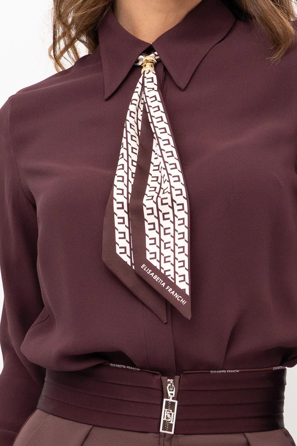Camicia in georgette con foulard CA093 56E2EA4 Elisabetta Franchi 