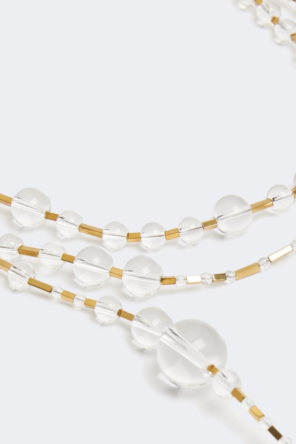 Collana multifilo in metallo e vetro WKACERTO 001BIANCO OTTICO Max Mara Weekend 