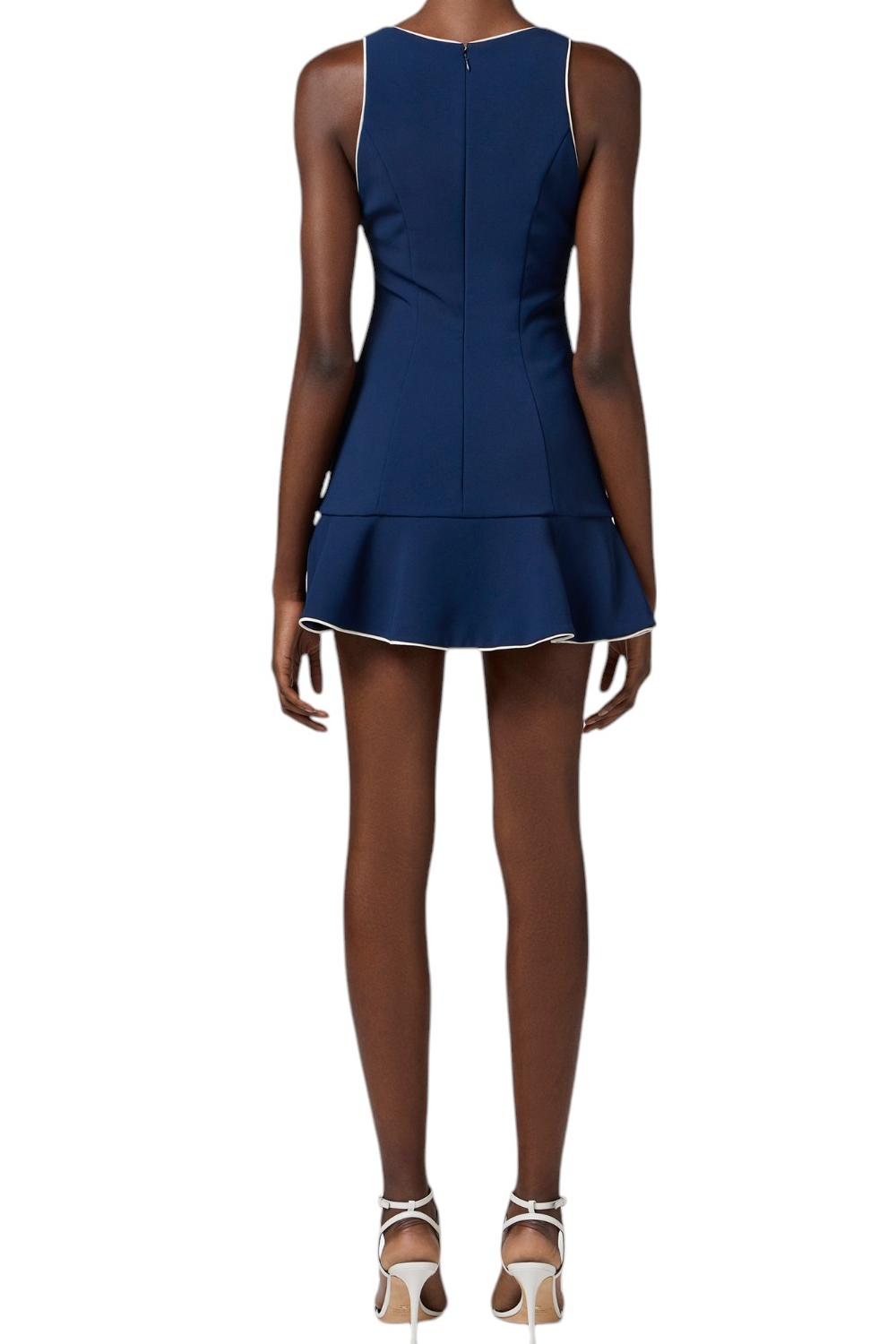 Abito in crêpe con piping e morsetto gioiello<BR/> ABT22 51E2DN9 Elisabetta Franchi 