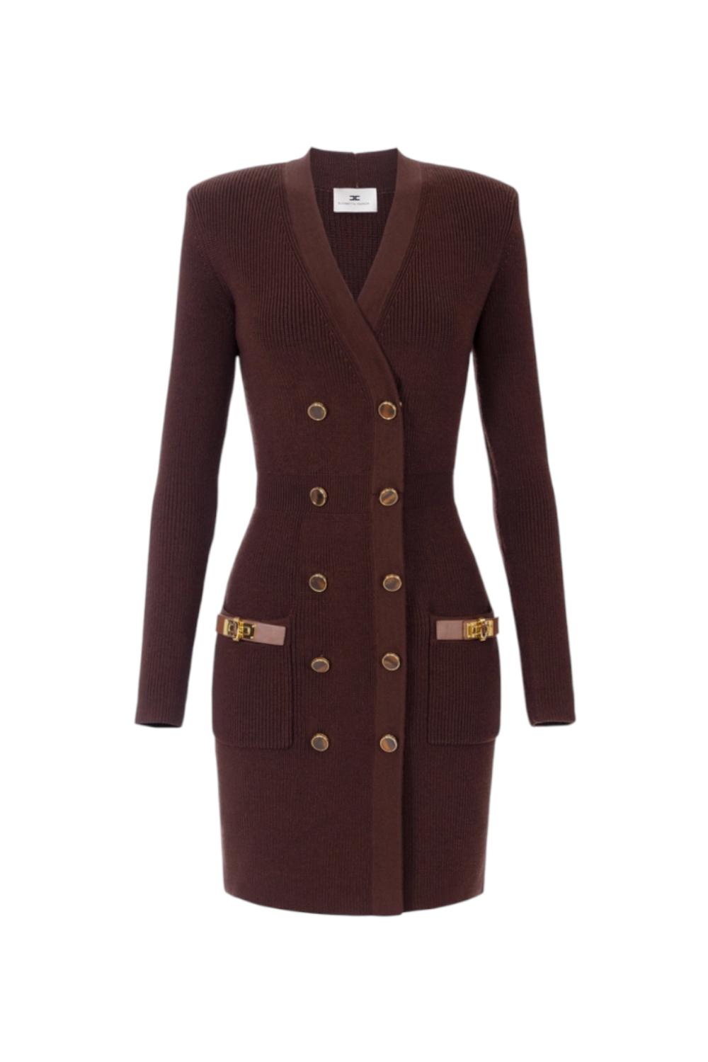 Mini abito in maglia con decorazioni gioiello<BR/> AM04S 56E2EA3 Elisabetta Franchi 
