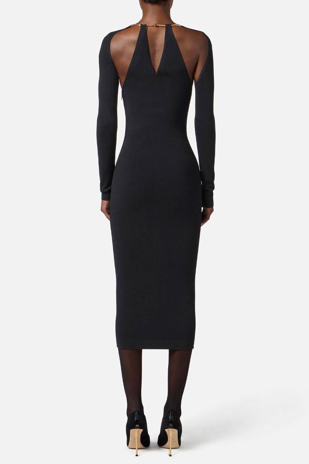 Abito in maglia con snake gioiello<BR/> AM11S 58E2110 Elisabetta Franchi 