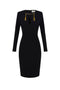 Abito in crêpe leggero con catena gioiello<BR/> AB805 57E2110 Elisabetta Franchi 