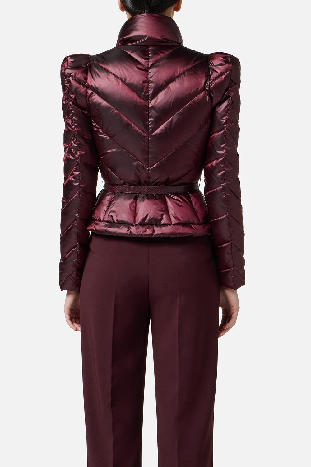 Piumino in tessuto vela con baschina<BR/> PI89Z 56E2EA4 Elisabetta Franchi 