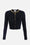 Cardigan in maglia a rombi con dettaglio gioiello