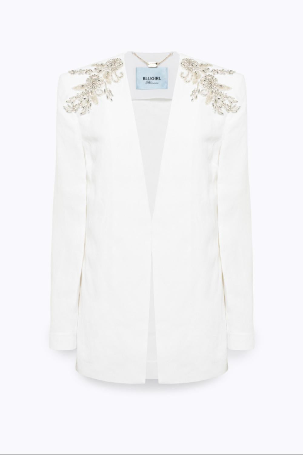 GIACCA BLAZER OVER IN MISTO LINO CON PATCH<BR/> RA5158 T8823C3702 Blugirl 