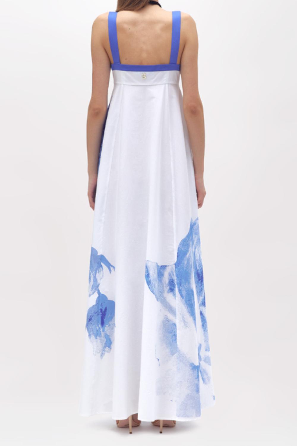 ABITO LUNGO IN POPELINE CON ROSA<BR/> RA5039 T2993M9072 Blugirl 