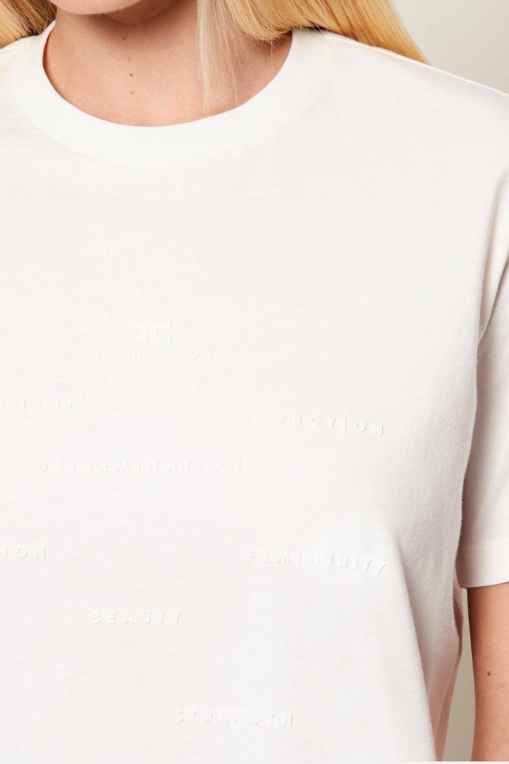Maglietta Regular Fit Elisabetta Franchi in Jersey con Girocollo e Logo 3D MA74D 61E2270 Elisabetta Franchi 