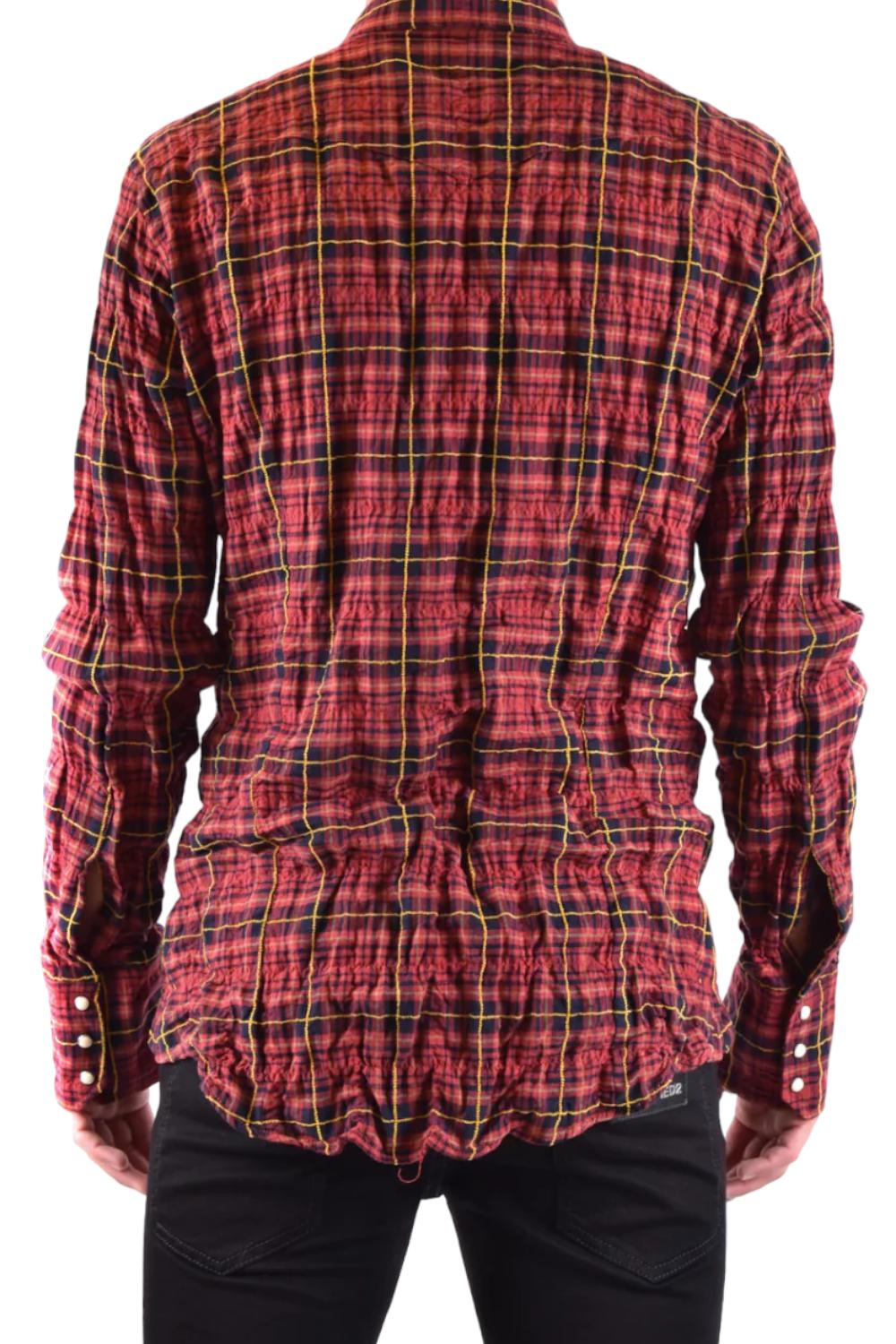 Camicia a quadri Dsquared2 regular fit in fantasia scozzese con tasche frontali S74DM0657 S54785002FROSSO Dsquared2 