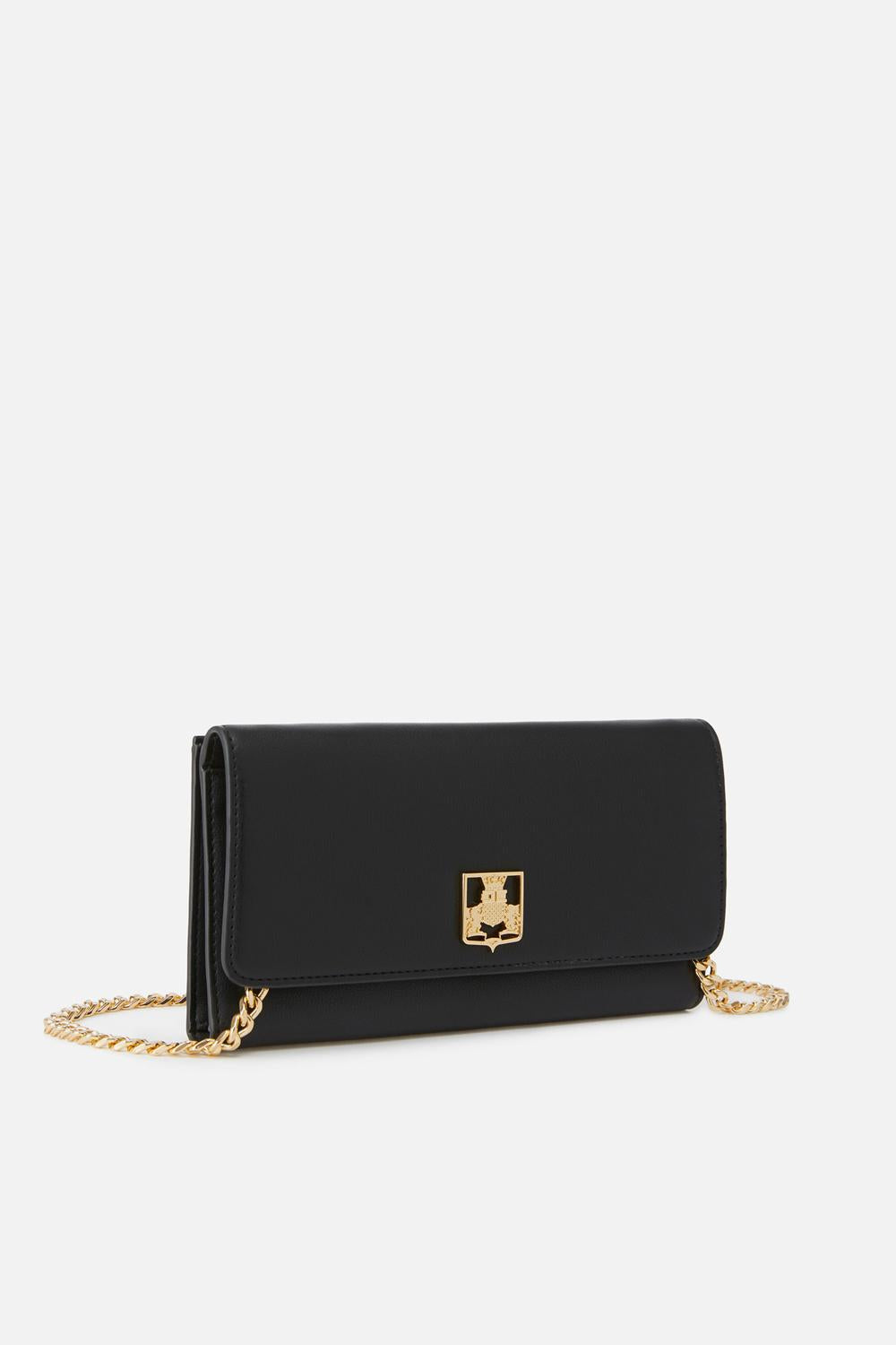 Portafoglio in materiale sintetico con scudetto in metallo<BR/> PF04A 46E2110 Elisabetta Franchi 
