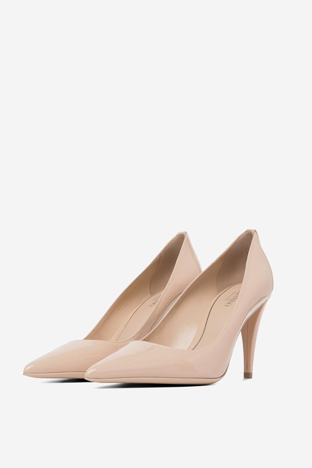 Décolleté Valentino Garavani Rosa Nude Lucido  Tacco 8,5 cm con Borchie 2W0S0GX1HCW /K4S Valentino Garavani 