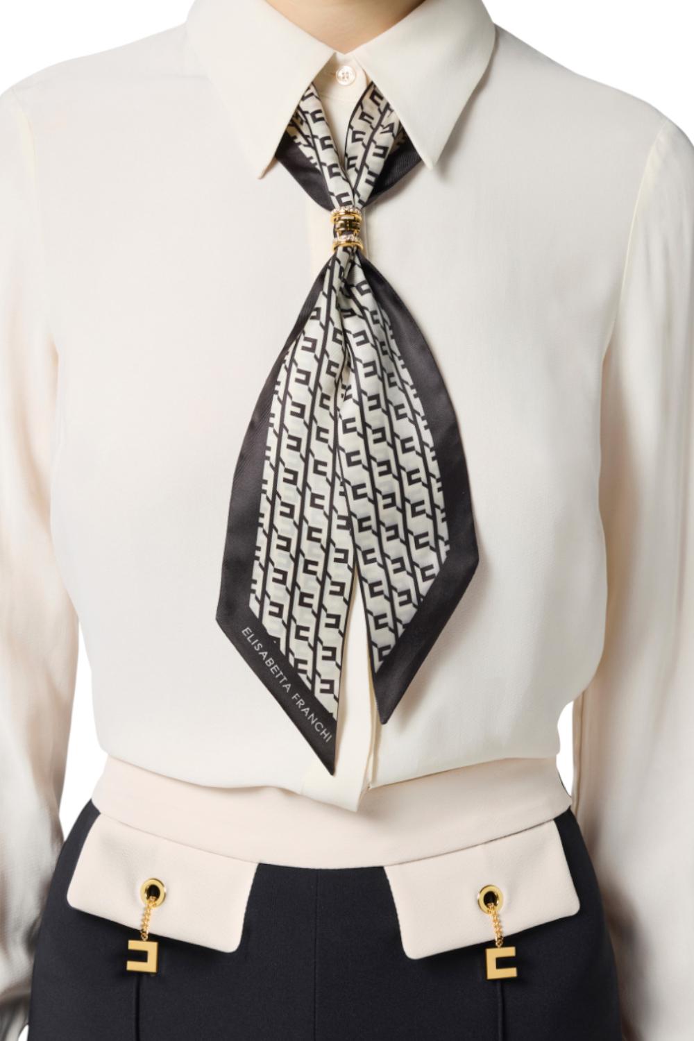Camicia in georgette con foulard<BR/> CA093 56E2DZ9 Elisabetta Franchi 