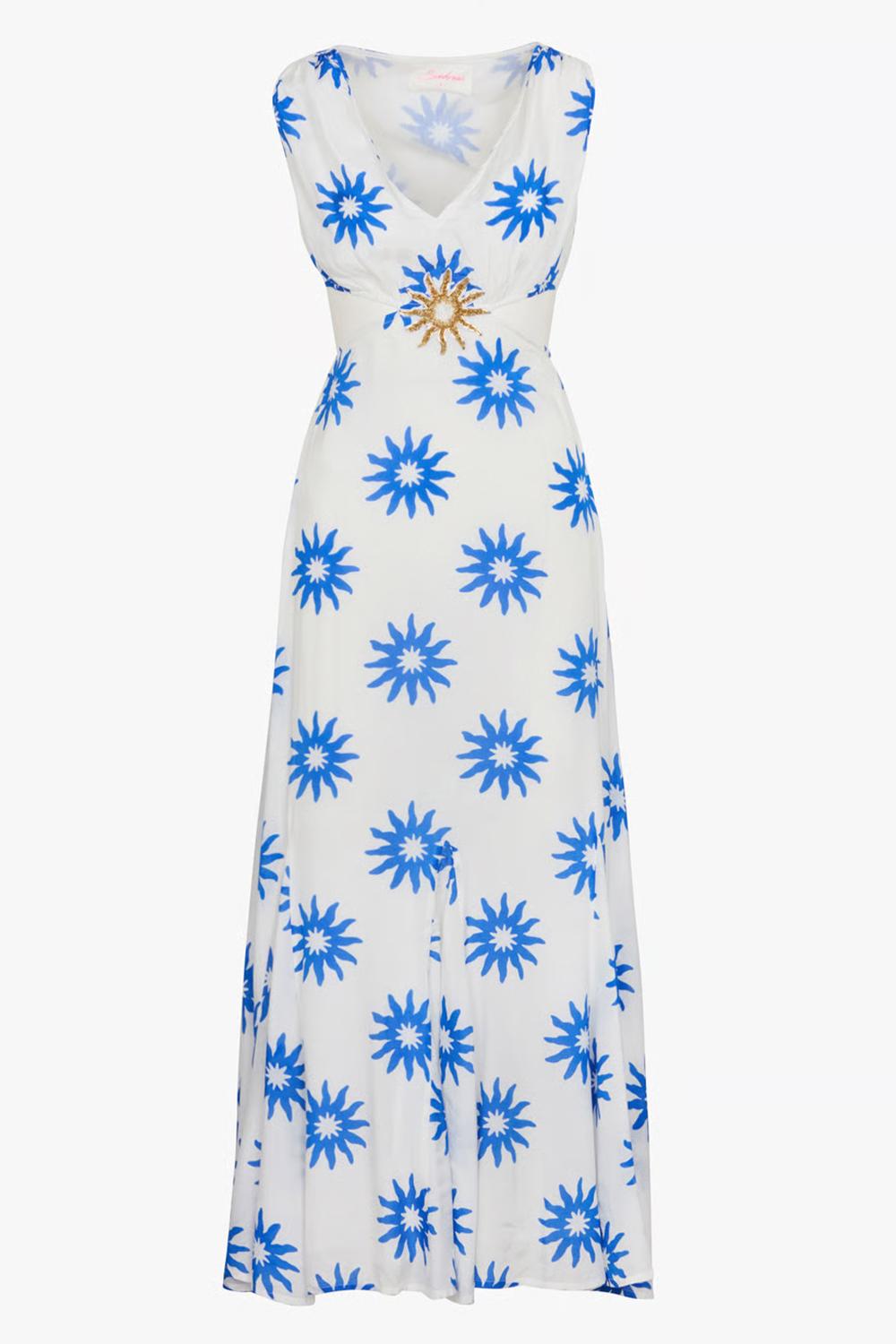 edvige - Abito lungo fantasia S26006 SOLE BLUE Sundress 
