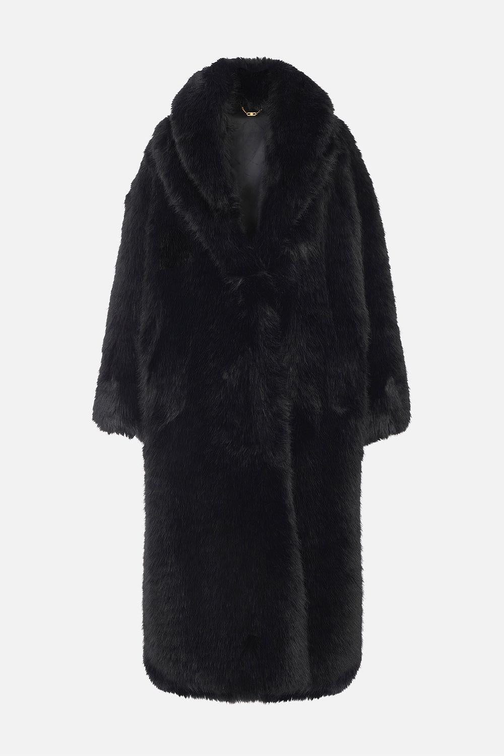 Cappotto con texture effetto pelo CP69A 58E2110 Elisabetta Franchi 