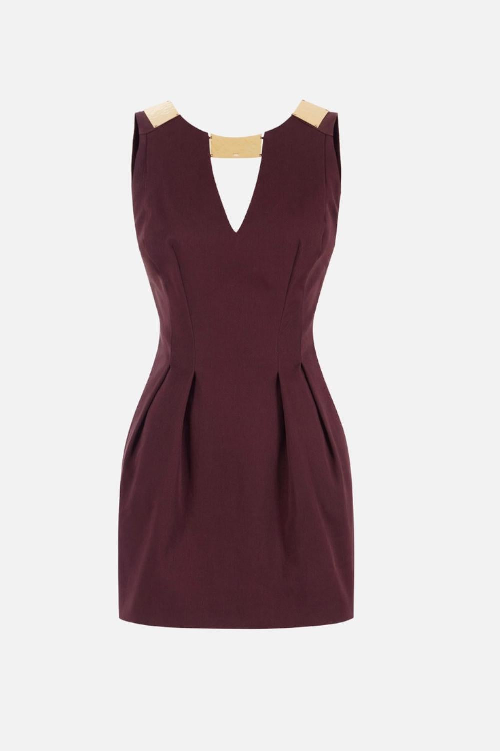 Mini abito in gabardina con dettaglio gioiello AB856 61E2644 Elisabetta Franchi 