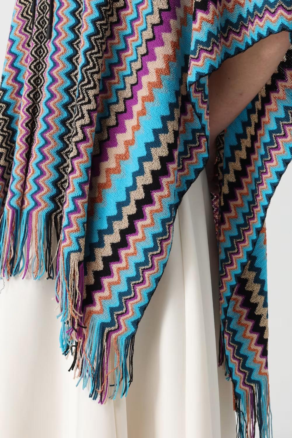 Poncho con cappuccio in misto lana 1P4EWMDA233 0001 Missoni 