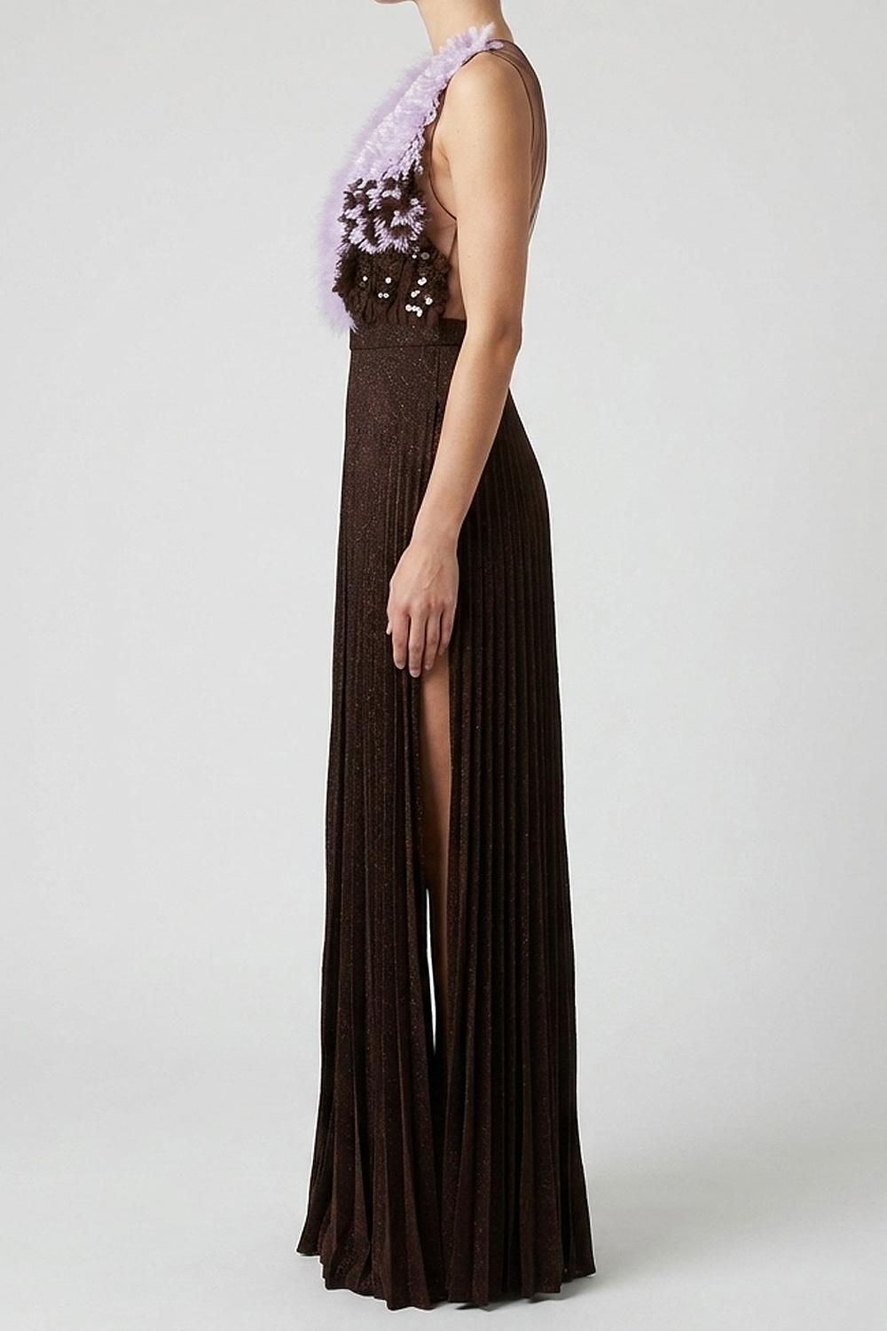 abito lungo Red Carpet tulle jersey ABR44 62E2FA8 Elisabetta Franchi 