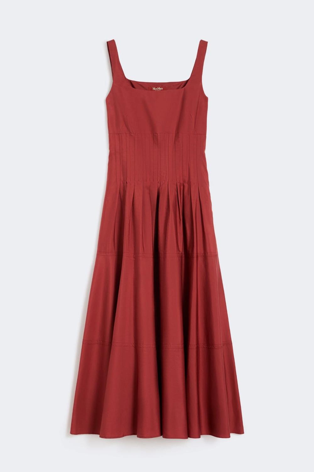 Abito in popeline con gonna ampia MSTFELTRE 074MATTONE ROSSO Max Mara Studio 