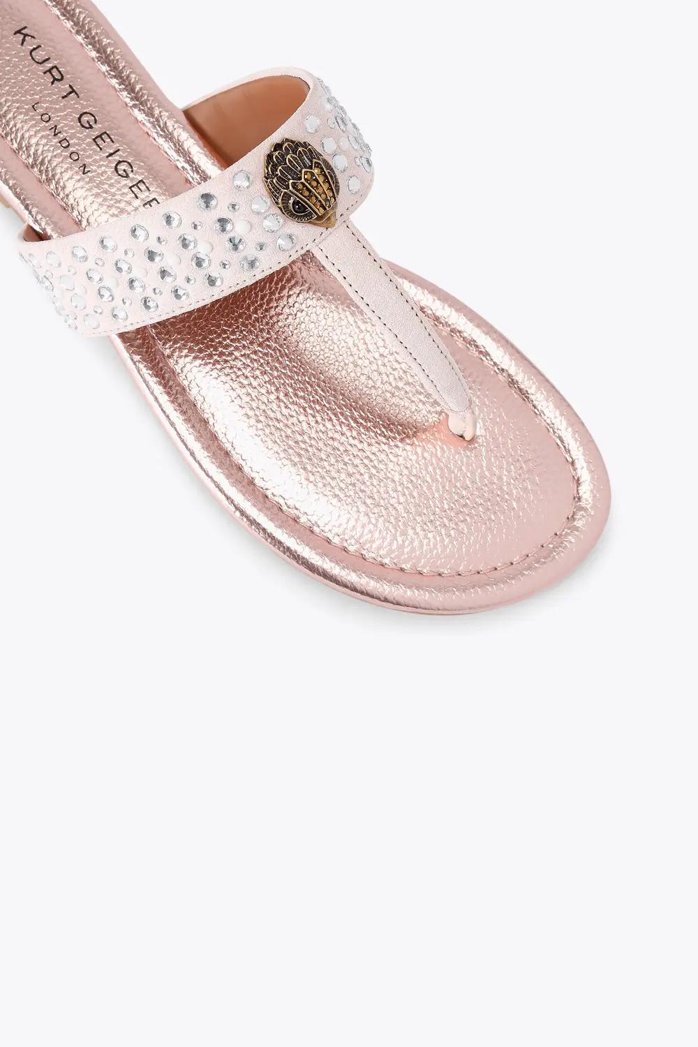 Sandalo Kensington Crystal T-Bar in pelle scamosciata 5385253209 /PINK Kurt Geiger London 