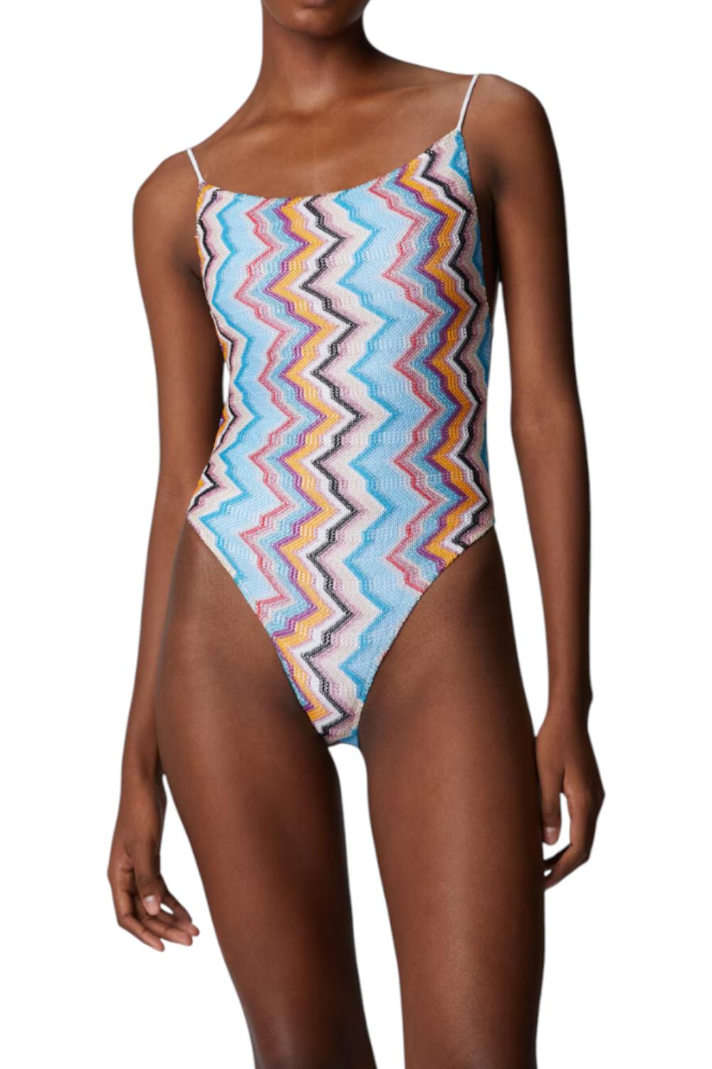 Costume intero sportivo con motivo a zigzag<BR/> MC25SP01 BC005JS72LG Missoni 