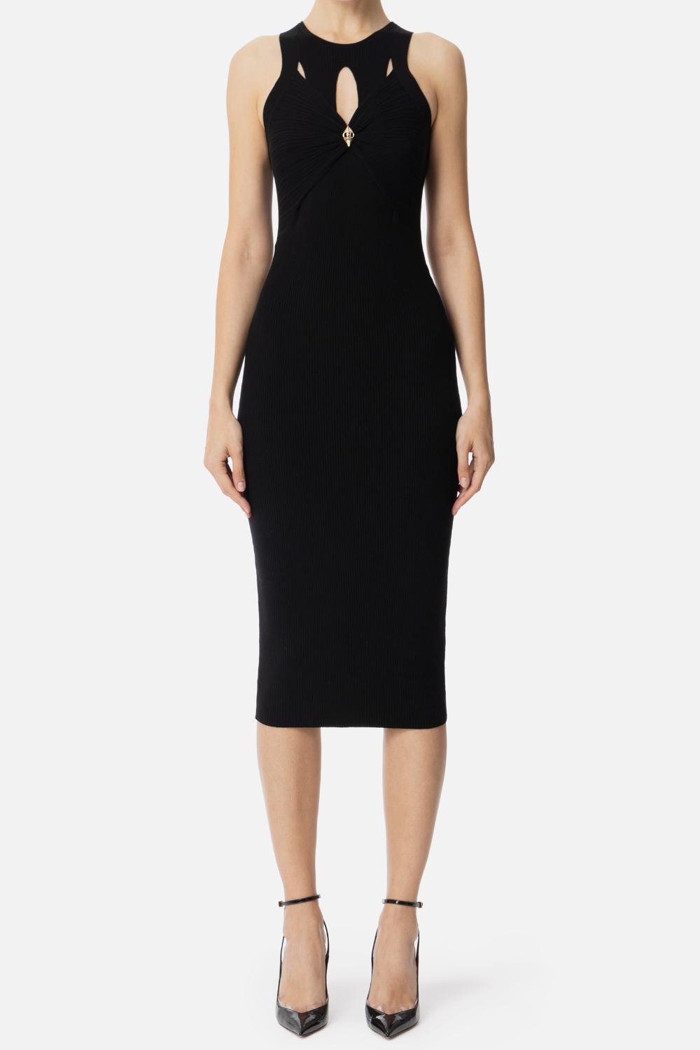 Abito a costine con cut out<BR/> AM63B 51E2110 Elisabetta Franchi 