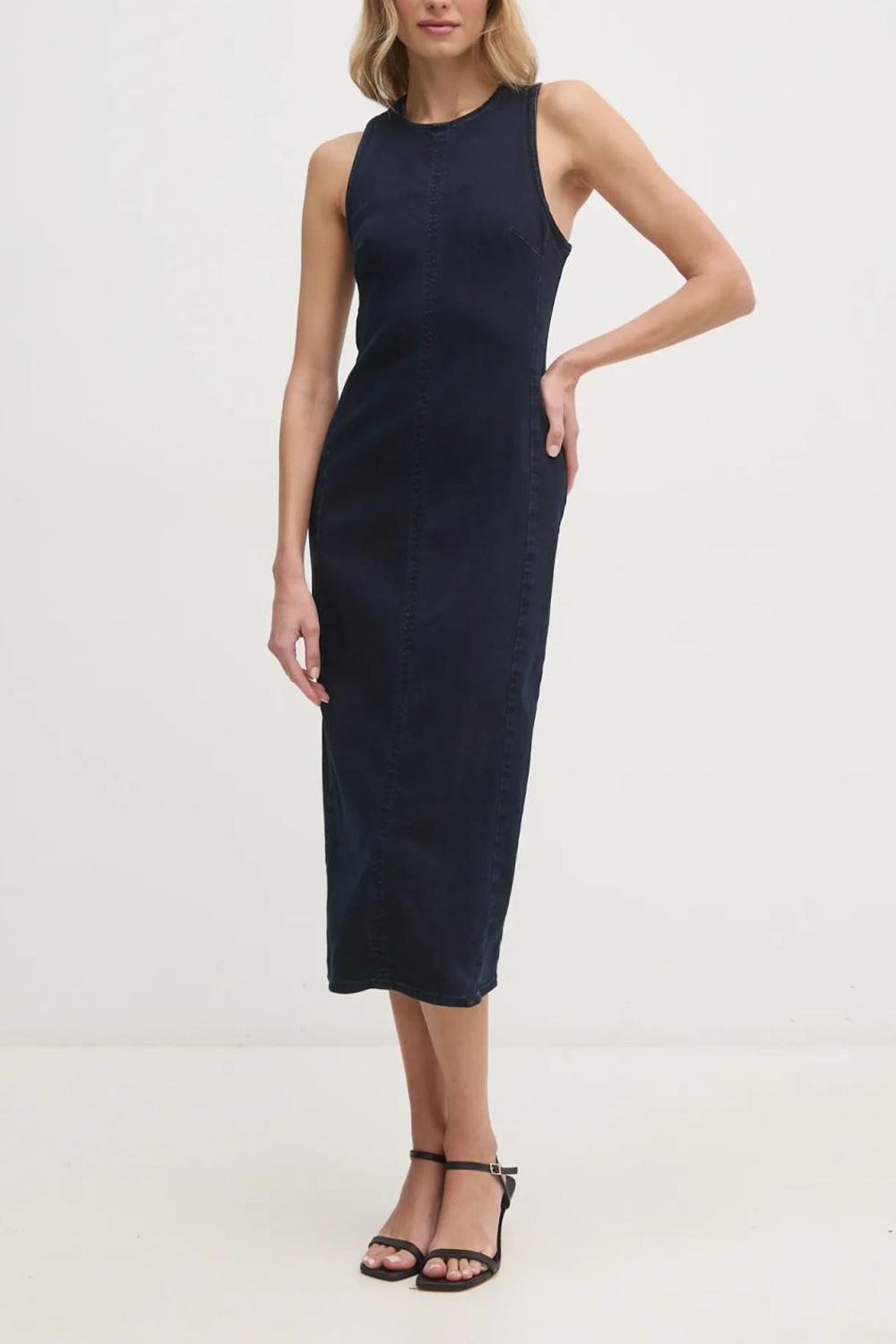 Abito midi aderente in denim<BR/> J20J225474 1BJ Calvin Klein 