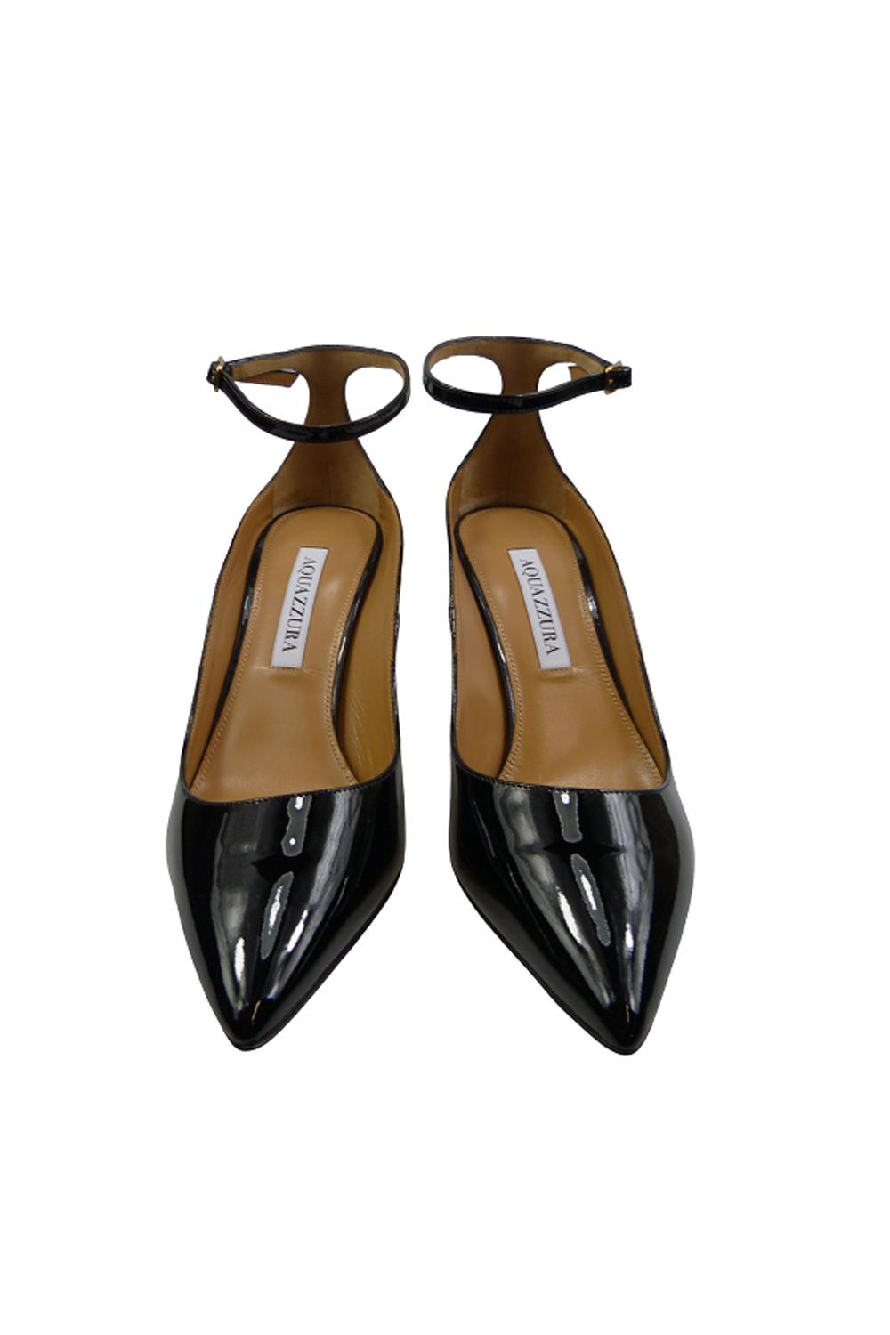 Décolleté Aquazzura in Pelle Nera Lucida LVAMIDP0 PAT000 Aquazzurra 