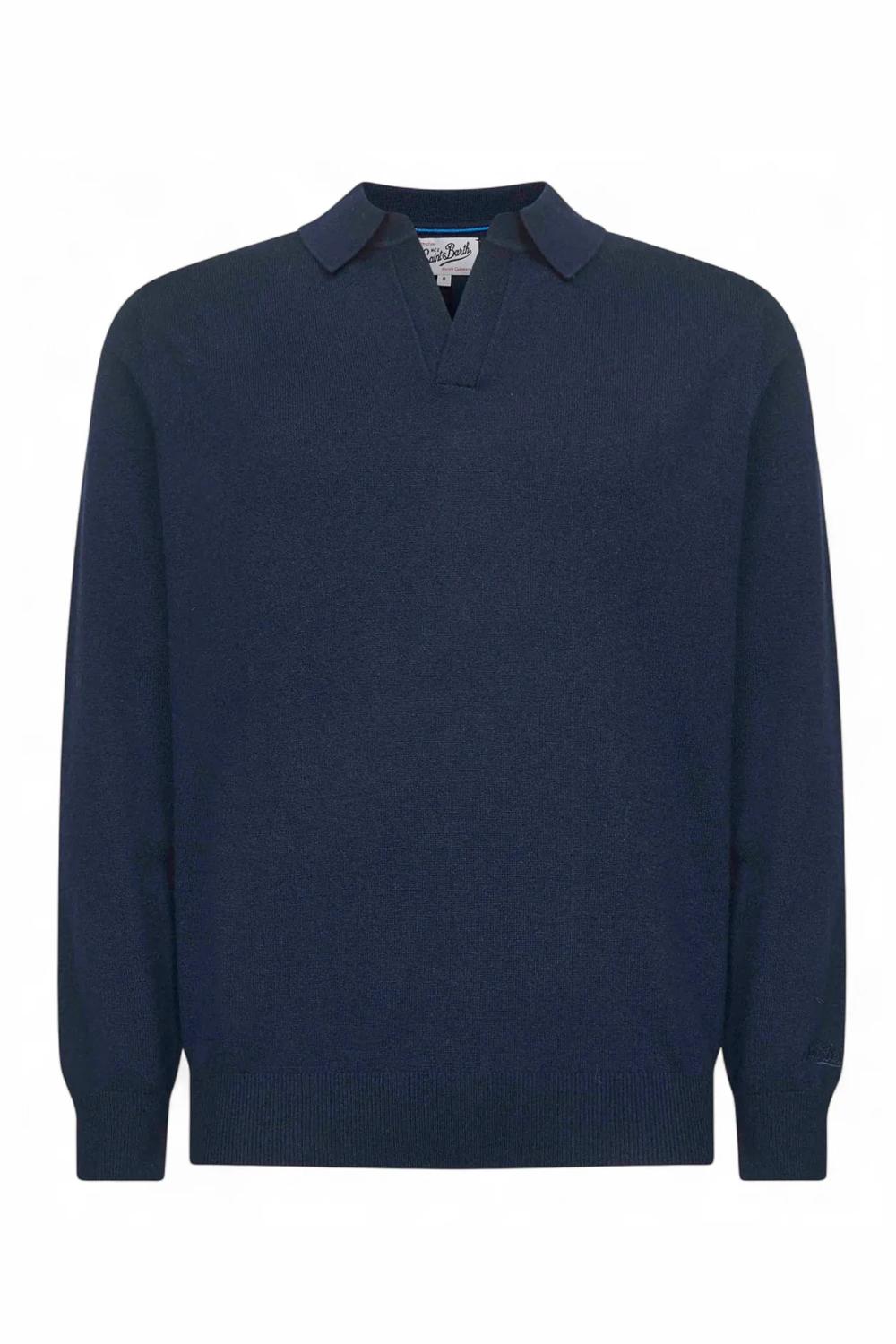 Maglione Scollo a V Covent Knit Polo COV0008 /00063I Mc2 Saint Barth 