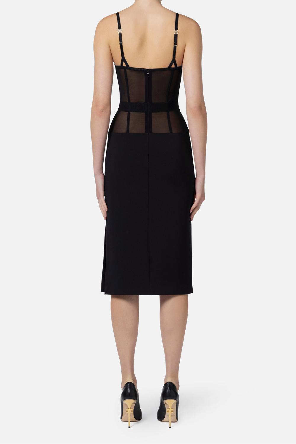 Tubino in crêpe e tulle<BR/> AB701 51E2110 Elisabetta Franchi 